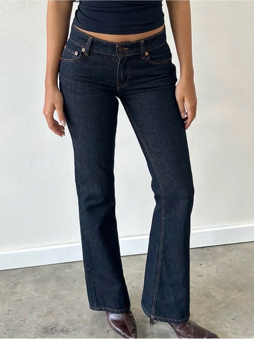 Motel Rocks Indigo Low Rise Flare Jeans 26”
